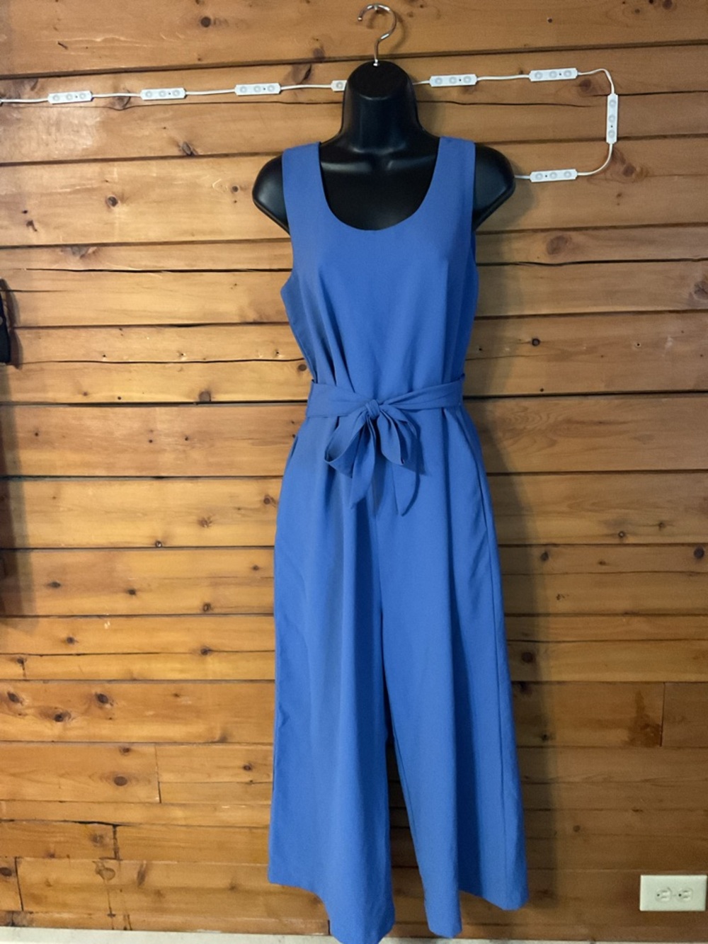 Ces Femme Sky Blue Sleeveless Tie-Front Pantsuit